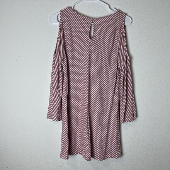 Soft Surroundings M Landfall Tunic Top Red White Stripe Linen Rayon 227 - Picture 5 of 7